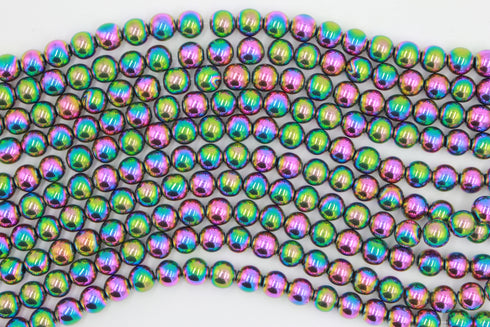 Rainbow Hematite Gemstone Beads, 8mm, Round